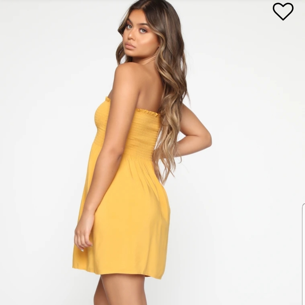 Mini Dress - color-mustard - Picture 2 of 3